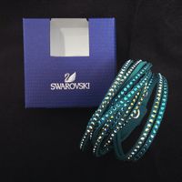 Swarovski Armband dunkelgrün mit Kristallen 