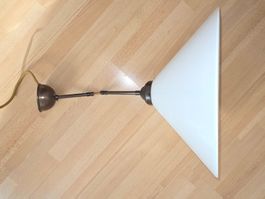 Lampe Laiton/bronze et abat jour en verre