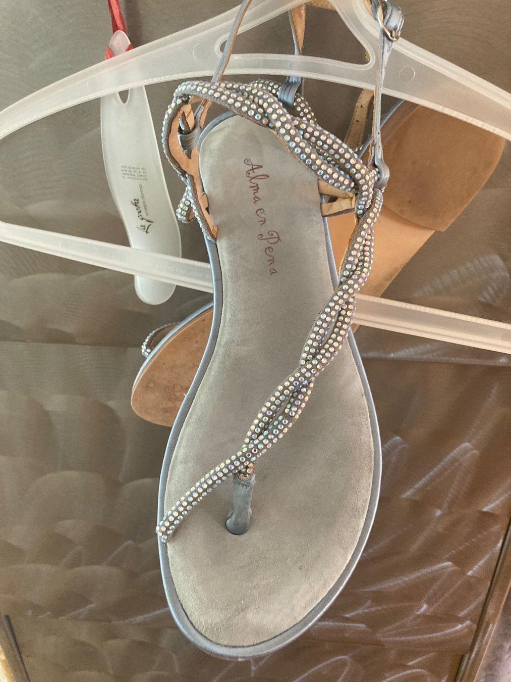 Damenschuhe: Flip Flop hellblau aus Leder mit Blink-Blink – Gebraucht aus Horgen von Willdichhaben 2