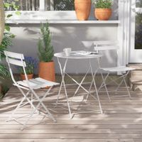 Bistro Set Tischgruppe Sitzgruppe Stahl klappbar 3 teilig