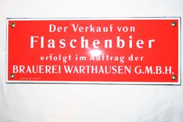 Emailschild Brauerei Warthausen G.M.B.H. Pyro Email Boss & H