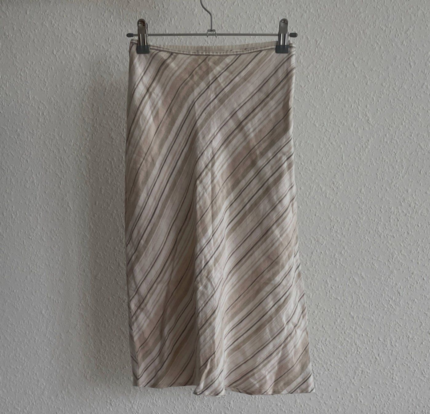 Gonne: Linen cotton Striped Midi Skirt – Usato da Genève venduto da toandfrom