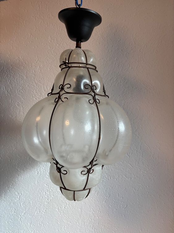 Lampe à Plafond Rugiada En Verre De Murano Or – Diamètre 47 Cm – Cristalleria Murano