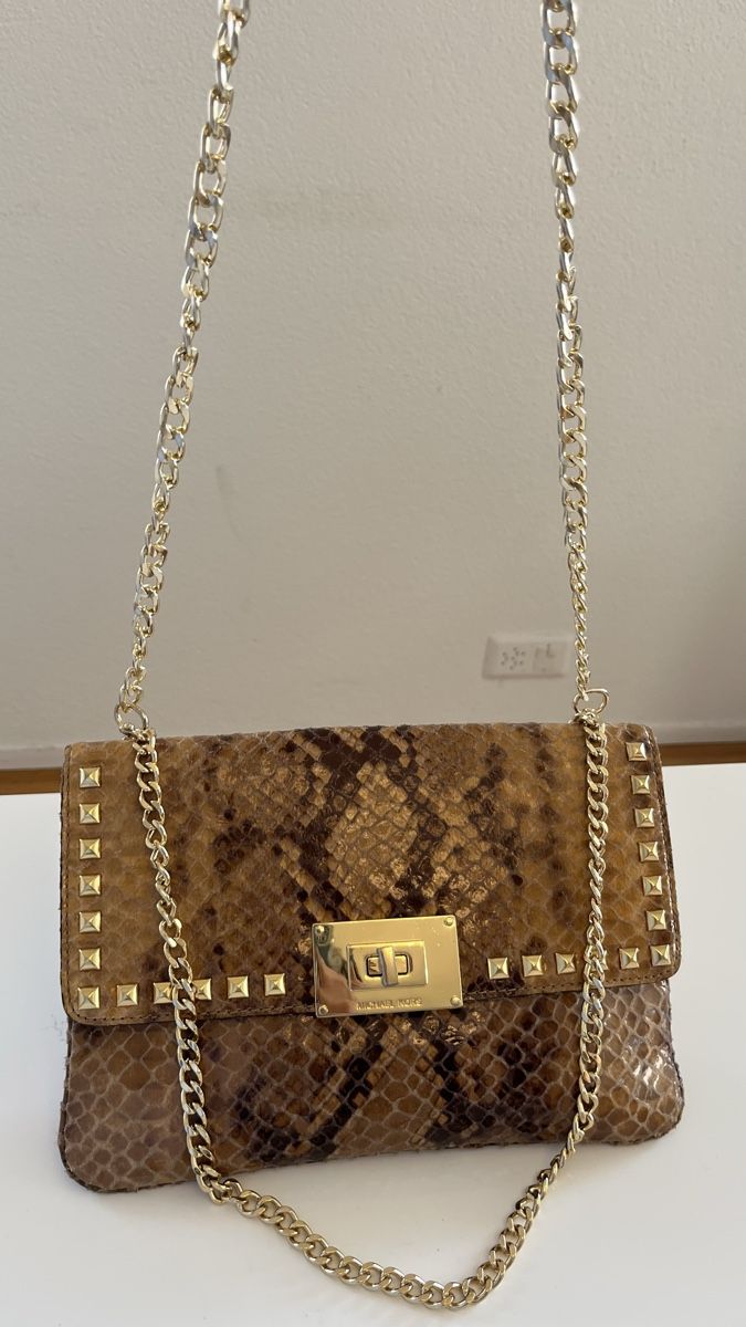 Michael Kors Borse da donna: Michael Kors Brown and Gold Shoulder. – Usato da Glattpark(Opfikon) venduto da Sbitizi 1