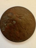 Historische französische bronze umlaufmünze