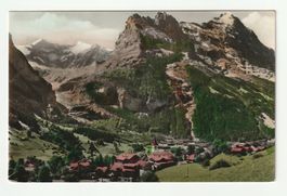 AK 1957, Grindelwald Dorf, Fieschhorn, Eiger, Bern