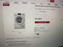Miele Trockner TSC 600-43CH   1jahr alt geprüft nur 699.-