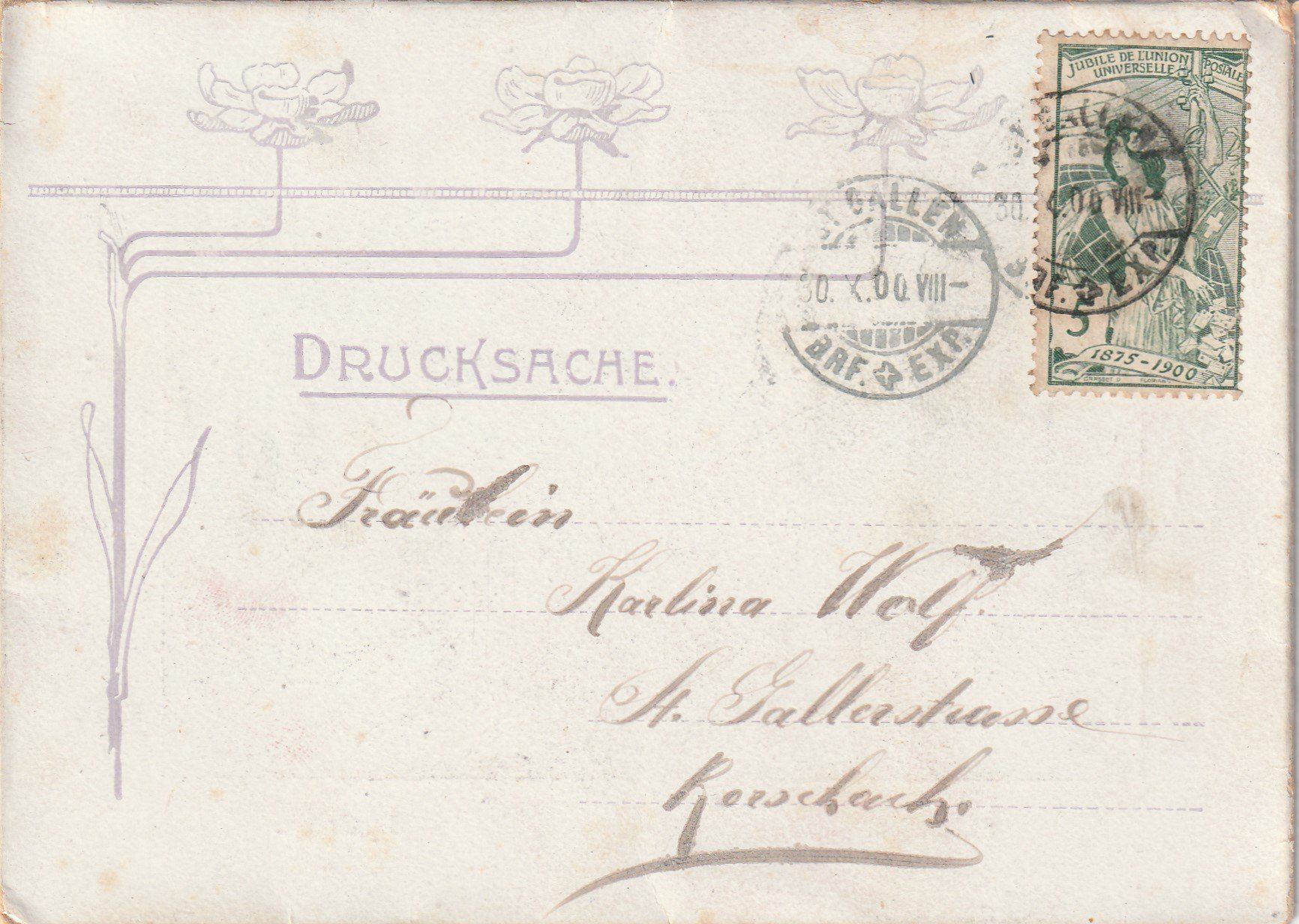 Cartoline postali: St.Gallen-Ansichtskartenleporello-4 aufklappbare Ansichten – Usato da uttwil venduto da Koehlerfred 1