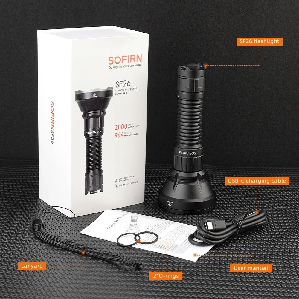 Lampade: Sofirn SF26 Thrower mit 964m Reichweite – Nuovo e nell'imballaggio originale da Arbon venduto da Helmuth 9
