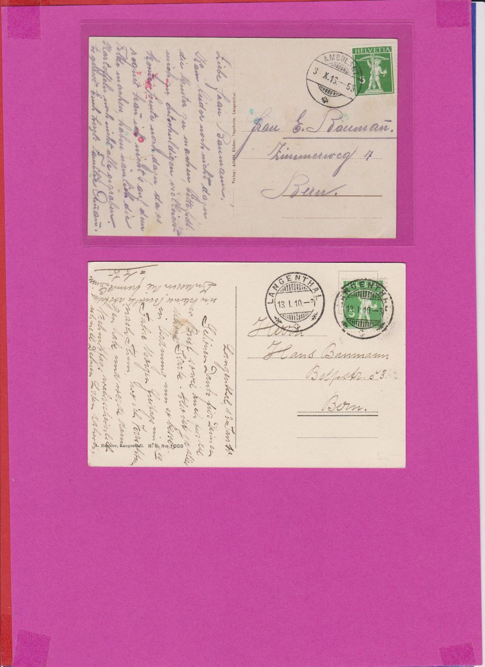 Cartoline postali: Langenthal BE  :   Lot von 7 alten Ansichtskarten – Usato da Vitznau venduto da Ropaku 3
