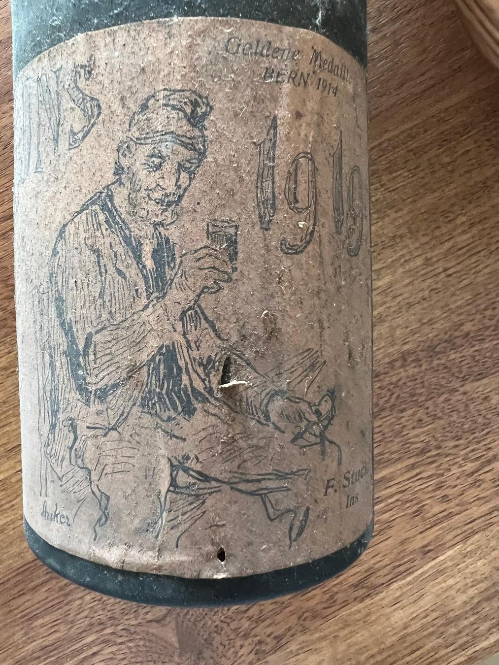 Vino: Wein 1919 Etikette bemalt von Albert Anker – Usato da Nidau venduto da Darkpooh 1