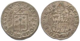 Bistum SITTEN Batzen 1708 Billon vz!