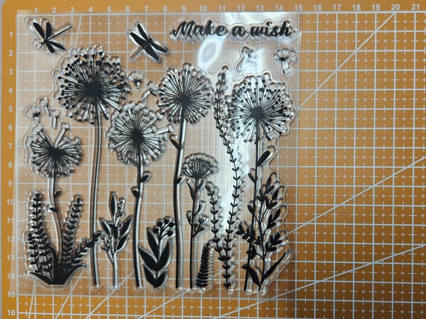 Timbri: Silikonstempel Nr.754, Blumen, Pusteblumen, Libellen – Nuovo e nell'imballaggio originale da Gretzenbach venduto da Fliegepilz56 1