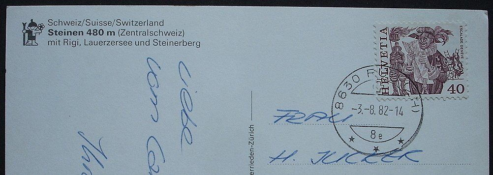 Ansichtskarten: STEINEN mit Rigi, Lauerzersee und Steinerberg – Gebraucht aus Jona von philajona 1
