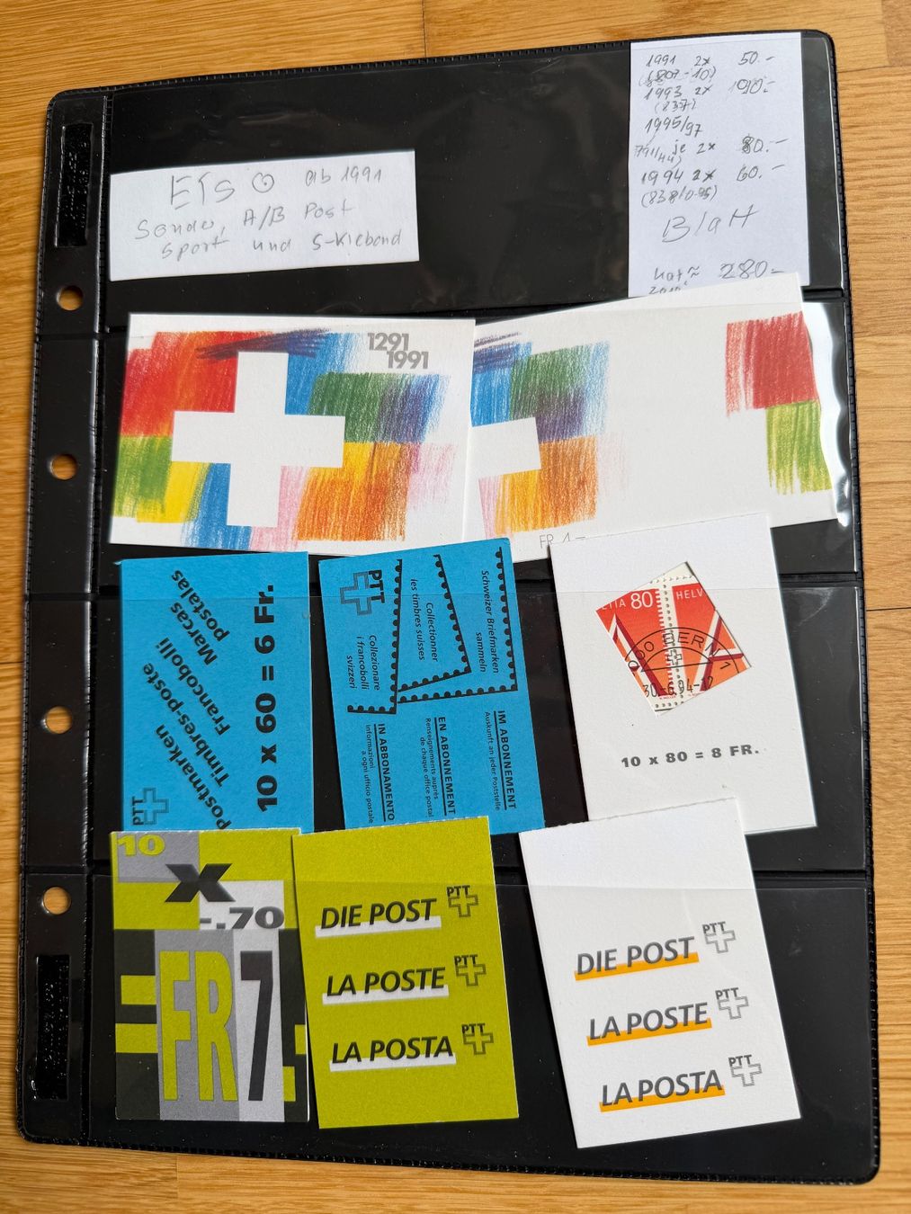 Alle Briefmarken: Ca. 34 Markenheftchen mit ETS, 1976 bis 2000 – Gebraucht aus Oberuzwil von Deafgrischa 2