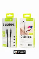 Lightning auf USB C Daten Ladekabel - Schwarz 2m