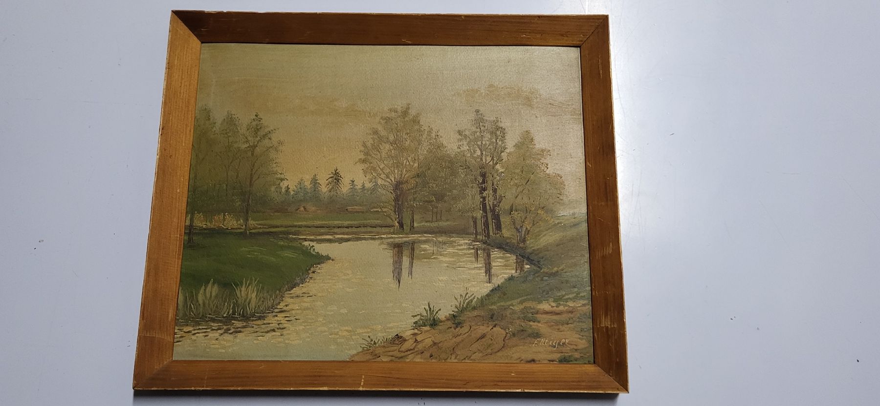 Gemälde: Gemälde Landschaft auf Holz gerahmt – Gebraucht aus Figino von mayam63 3