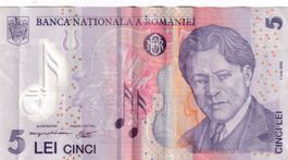 Rumänien 5 lei  Polymer-Banknote s-ss