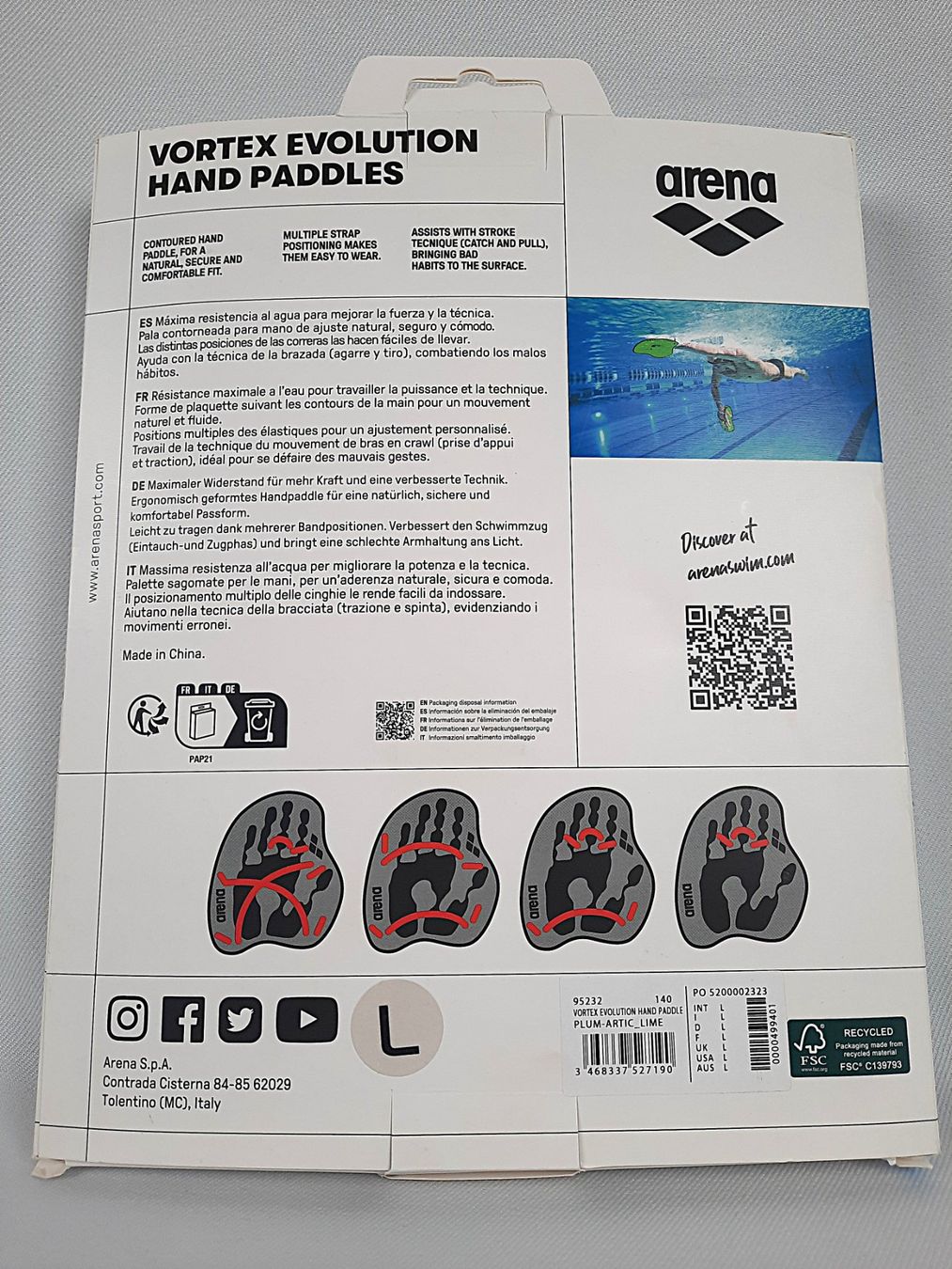 Fumetti: ARENA Vortex Evolution Hand Paddle PLUM ARTIC LIME – Nuovo (secondo la descrizione) da Beinwil am See venduto da Restwert_Beinwil 3