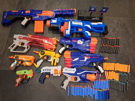 NERF-Pistolen Sammlung mit Pfeilen Zielscheibe