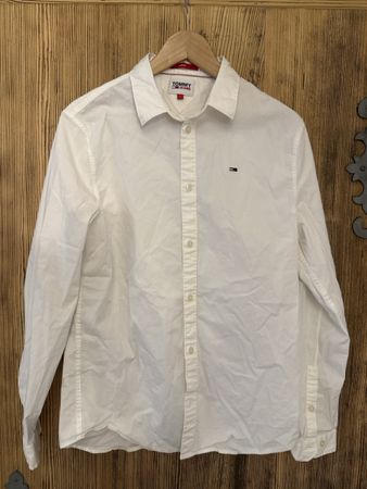 Herren Hemd Tommy Jeans weiss Slim Fit Grösse L Zustand gut