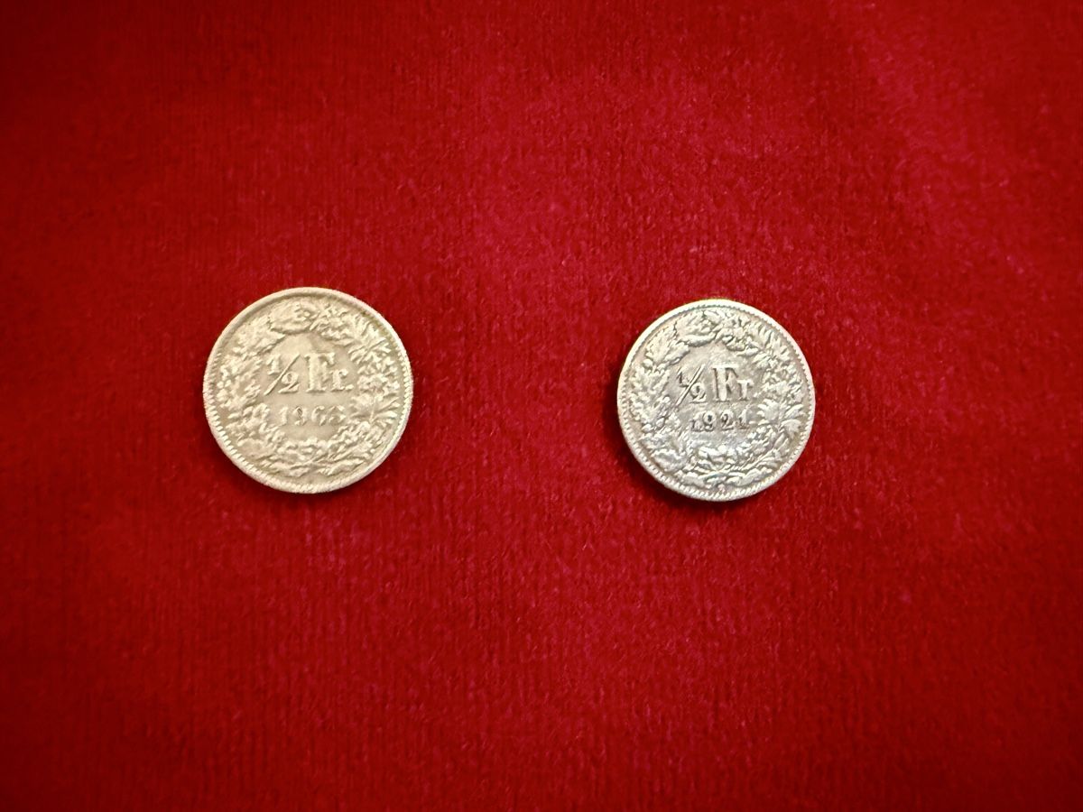 Tutti le monete: Silber Münzen / 2 x 50 Rappen – Usato da Schattenhalb venduto da Oodaaq 2