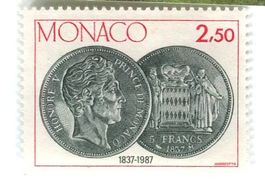Briefmarke "Münzen". Monaco