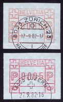 ATM 6_Abart "FARBTON ROTORANGE"_17.9.82 Zürich 23_Kat. 40+