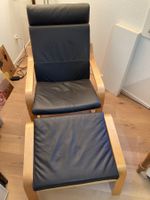 Poäng Sessel und Hocker, Lederbezug