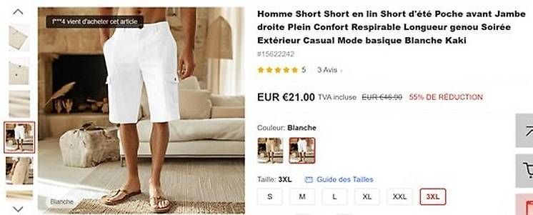 Hosen: Vendre Bermuda blanc de marque ADOR taille 3X – Neu (gemäss Beschreibung) aus Chancy von luc_979s 4
