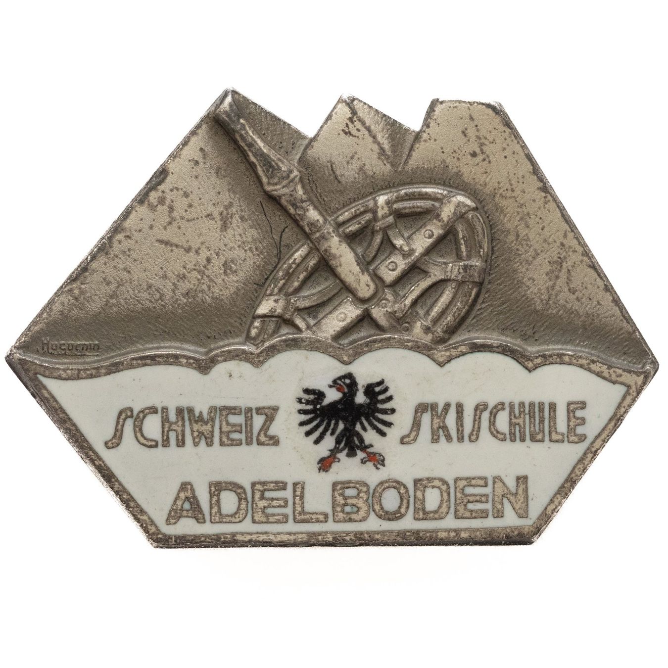 Médailles: Adelboden Schweiz Skischule Brosche emailliert – D'occasion à Rotkreuz par Swiss-Coins