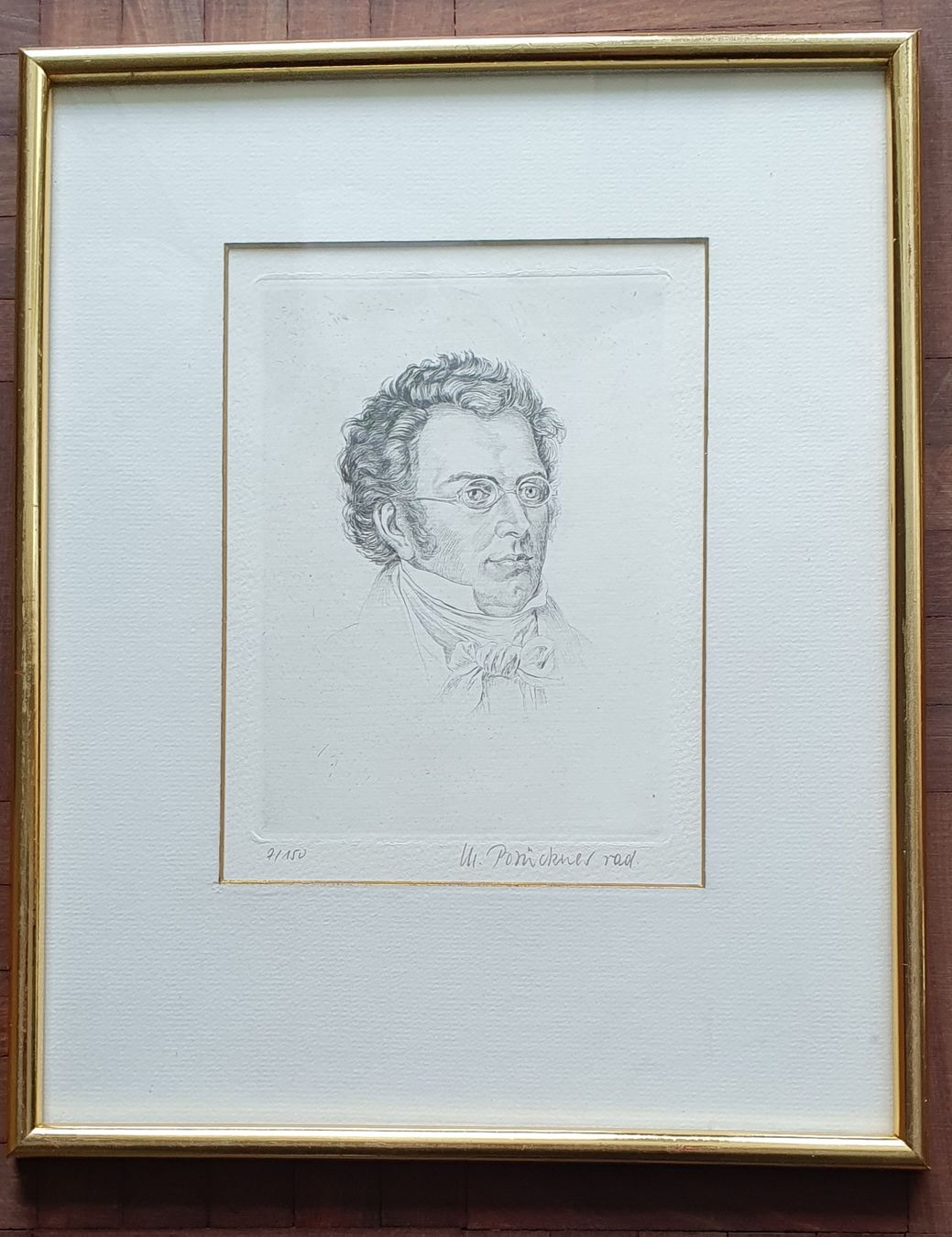 Dipinti: 2 Radierungen Beethoven & Schubert, im Goldrahmen – Usato da Kreuzlingen venduto da Rschweiz1 1