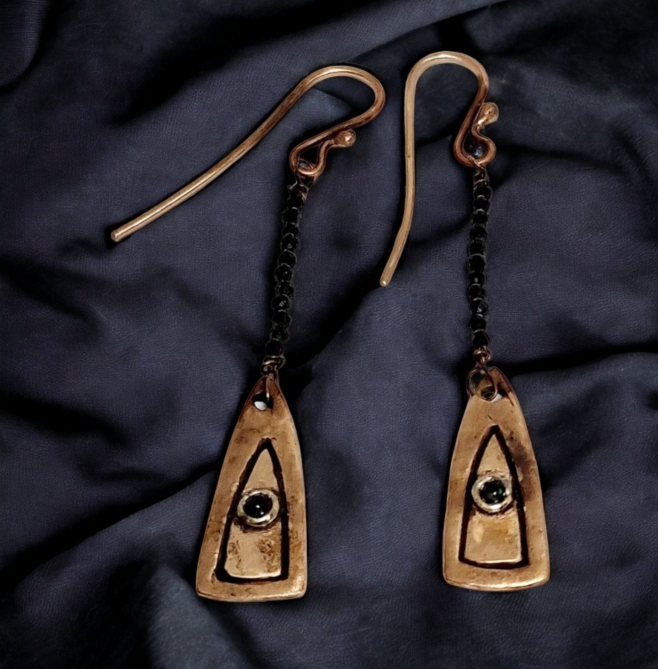 Boucles d'oreille: Ohrhänger. Bronze, schwarzer Opal & Turmalin – Neuf avec emballage d'origine à Aarau par Schmuckhoehle_MD 9