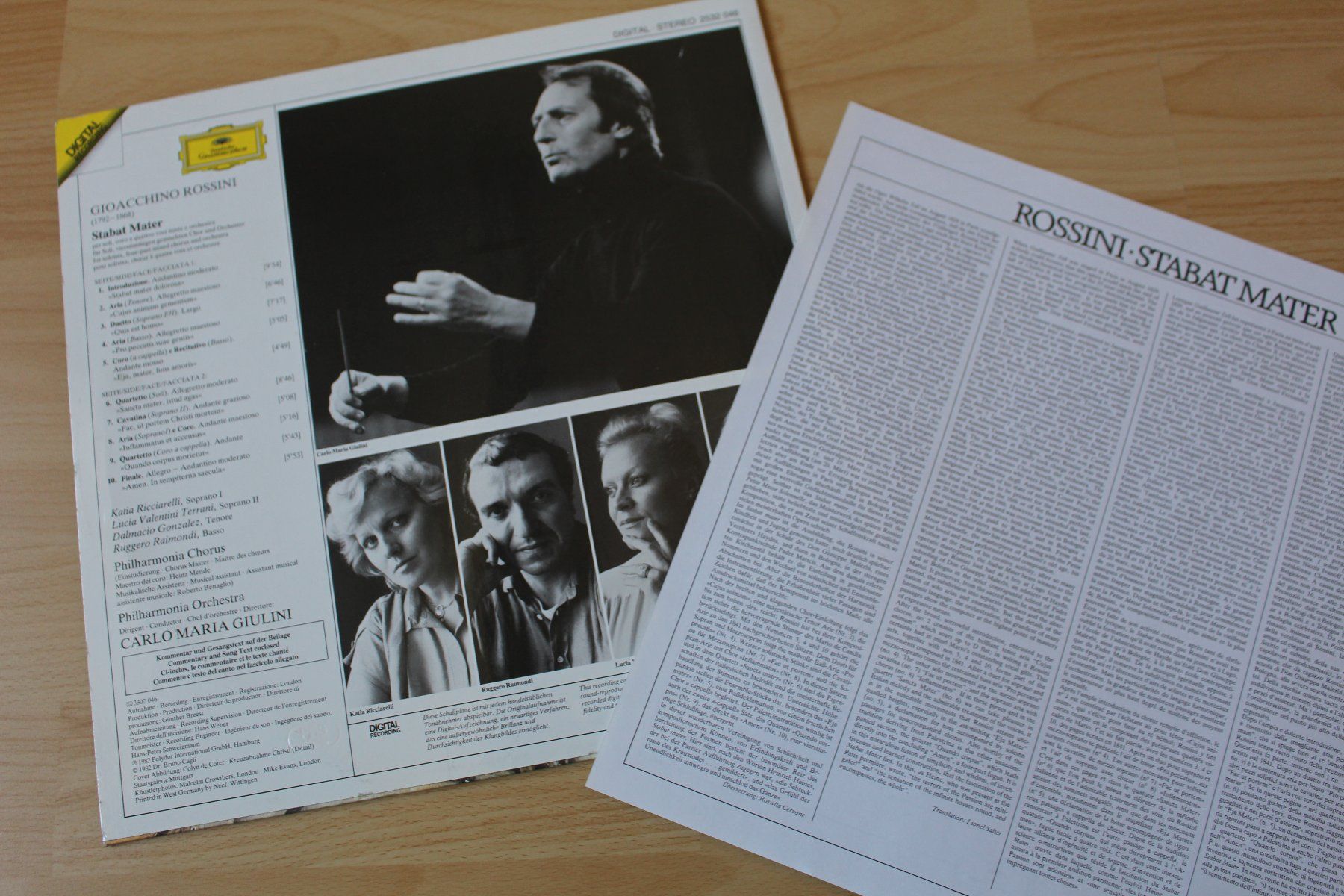Schallplatten: GEISTLICH - Rossini: Stabat Mater - Giulini; LP digital☯️ – Gebraucht aus Möriken AG von Klassikschallplatten 2
