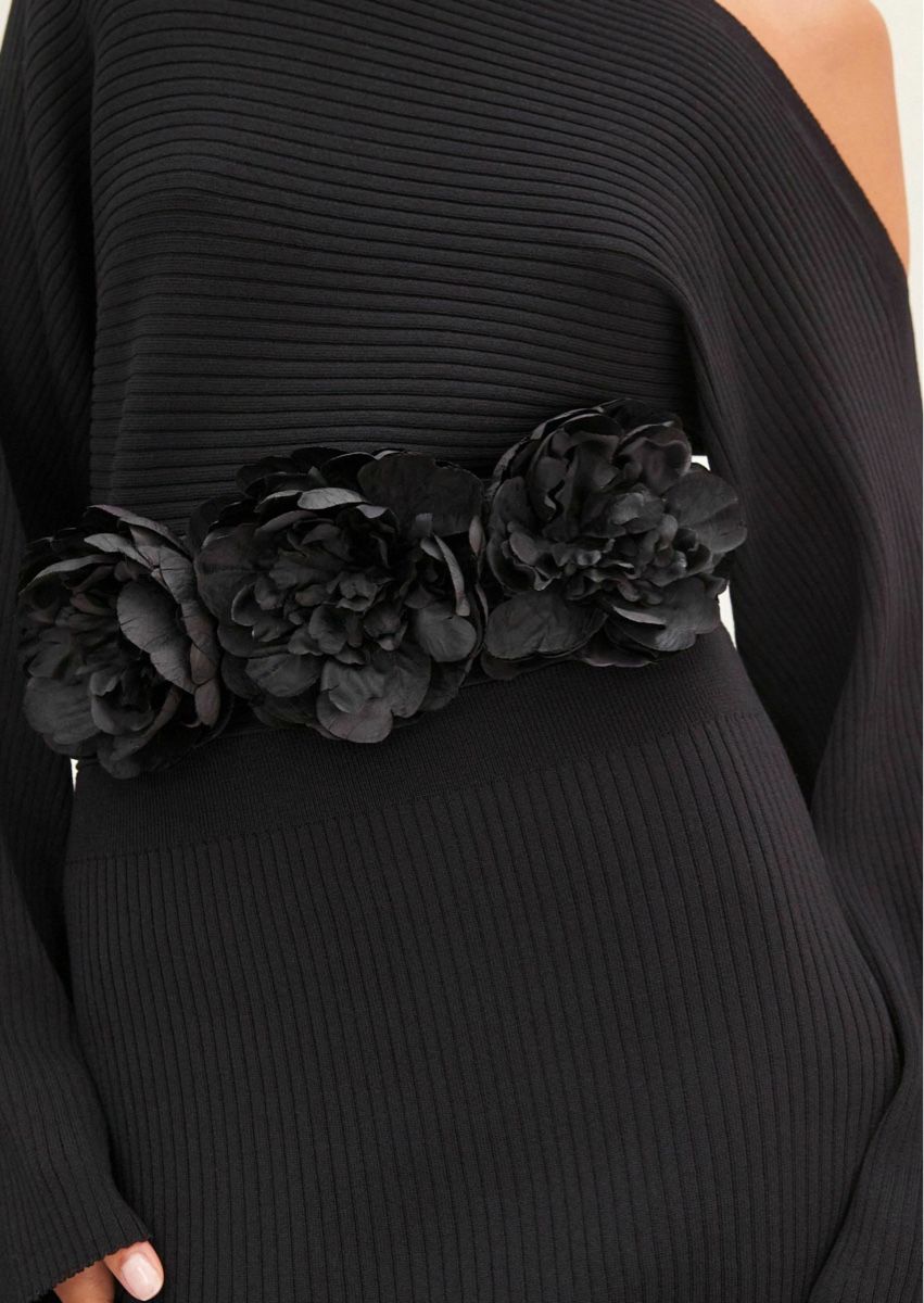 Cinture: NEXT Wide elastic flower belt black – Nuovo (secondo la descrizione) da Frauenfeld venduto da Vanityroom 1