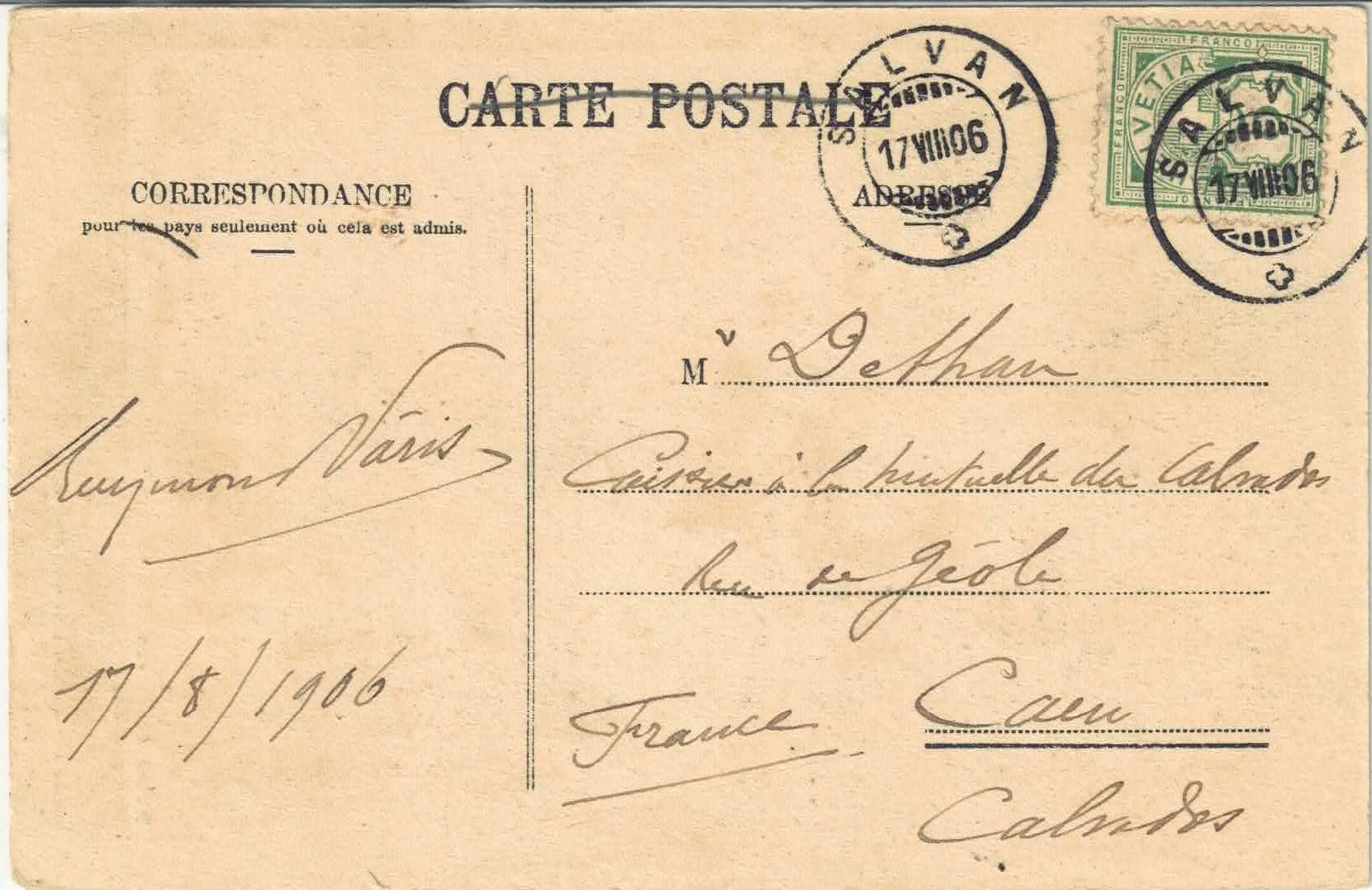 Cartoline postali: Route de Salvan – Usato da Ettingen venduto da Kartenplanet 1