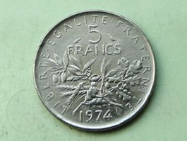 5 Francs France 1974 Semeuse