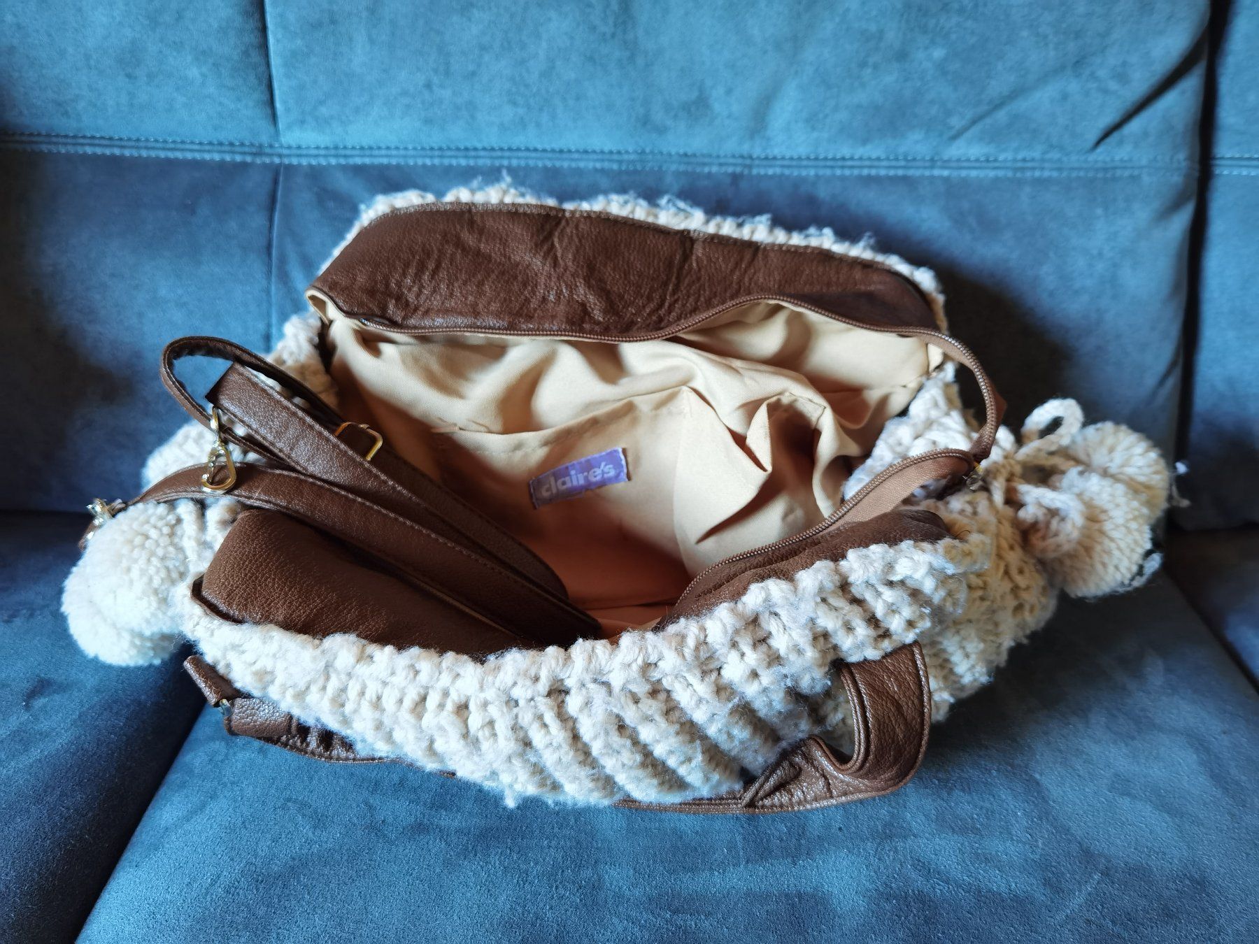 Borse da donna: Gestrickte, hellbraune Handtasche Claire's – Usato da Goldingen venduto da YouAreMySunshine 4