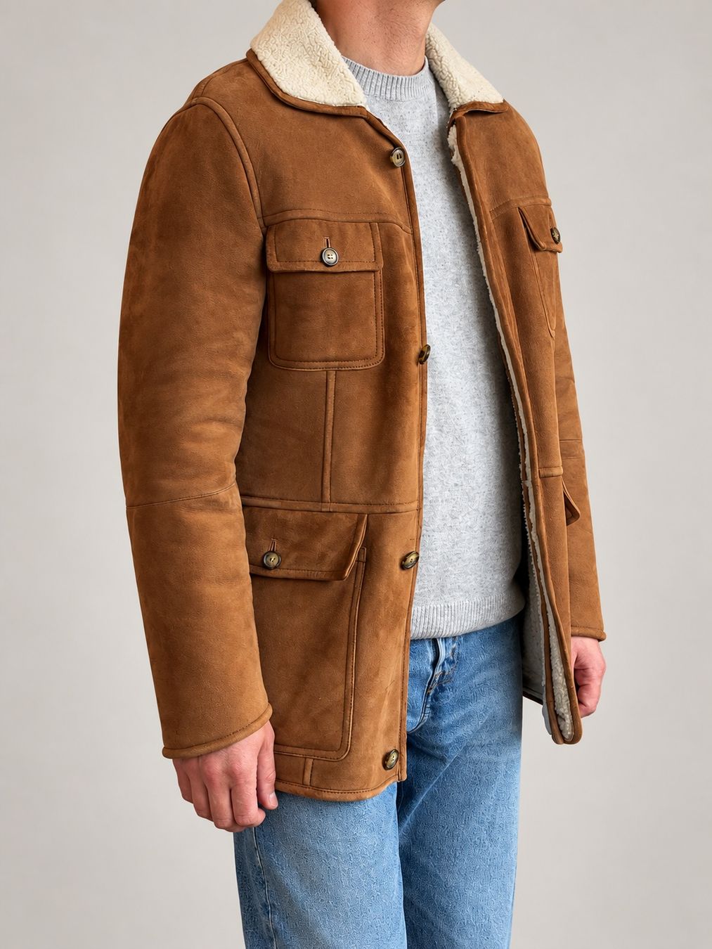 Jacken: Echte Shearling-Jacke in Cognac – Gebraucht aus Chene Bougeries von swiss_beats