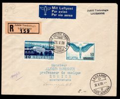 CH - Flugpost - Flugbrief 1938 - SSt Jubilé Société Timbre..
