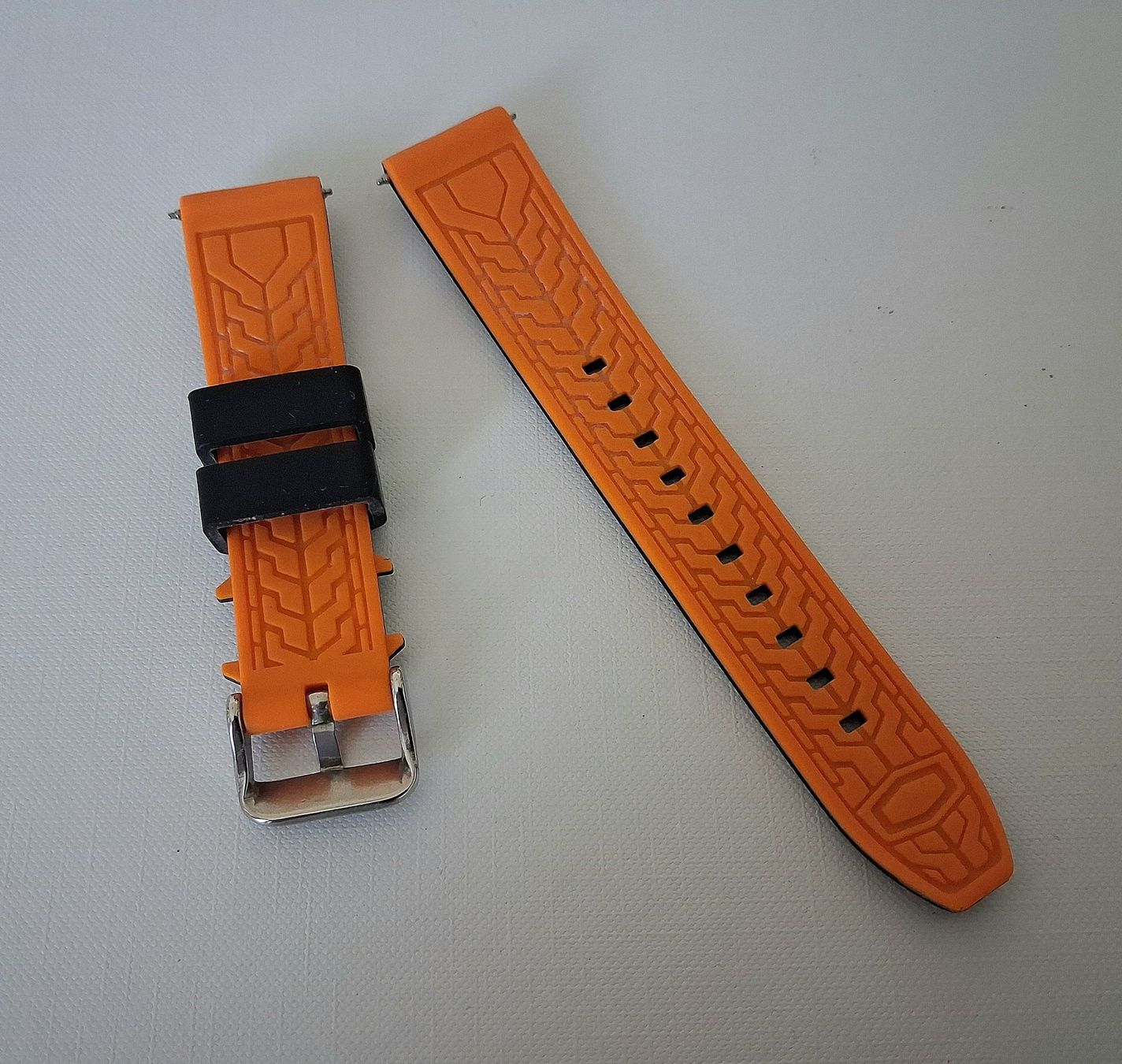 Bracciali & Braccialetti: Uhrband Schwarz Orange - Kautschuk - 20/18 – Nuovo (secondo la descrizione) da Wilderswil venduto da Silverybrown 1