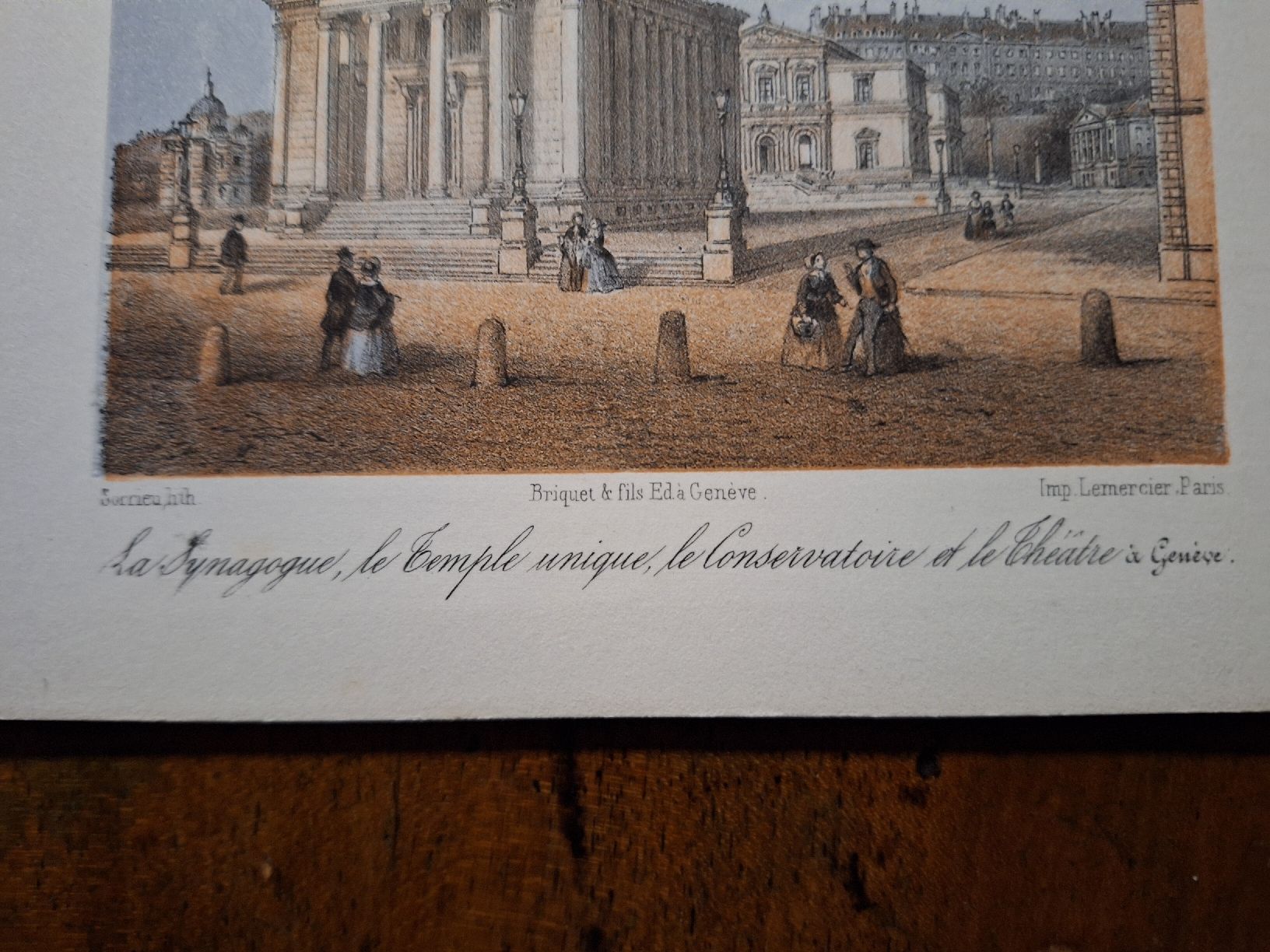 Incisioni: GENEVE. SYNAGOGUE TEMPLE UNIQUE CONSERVATOIRE  THEATRE – Usato da Bevaix venduto da bohrap 1