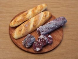Handmade Baguette Salami Teller