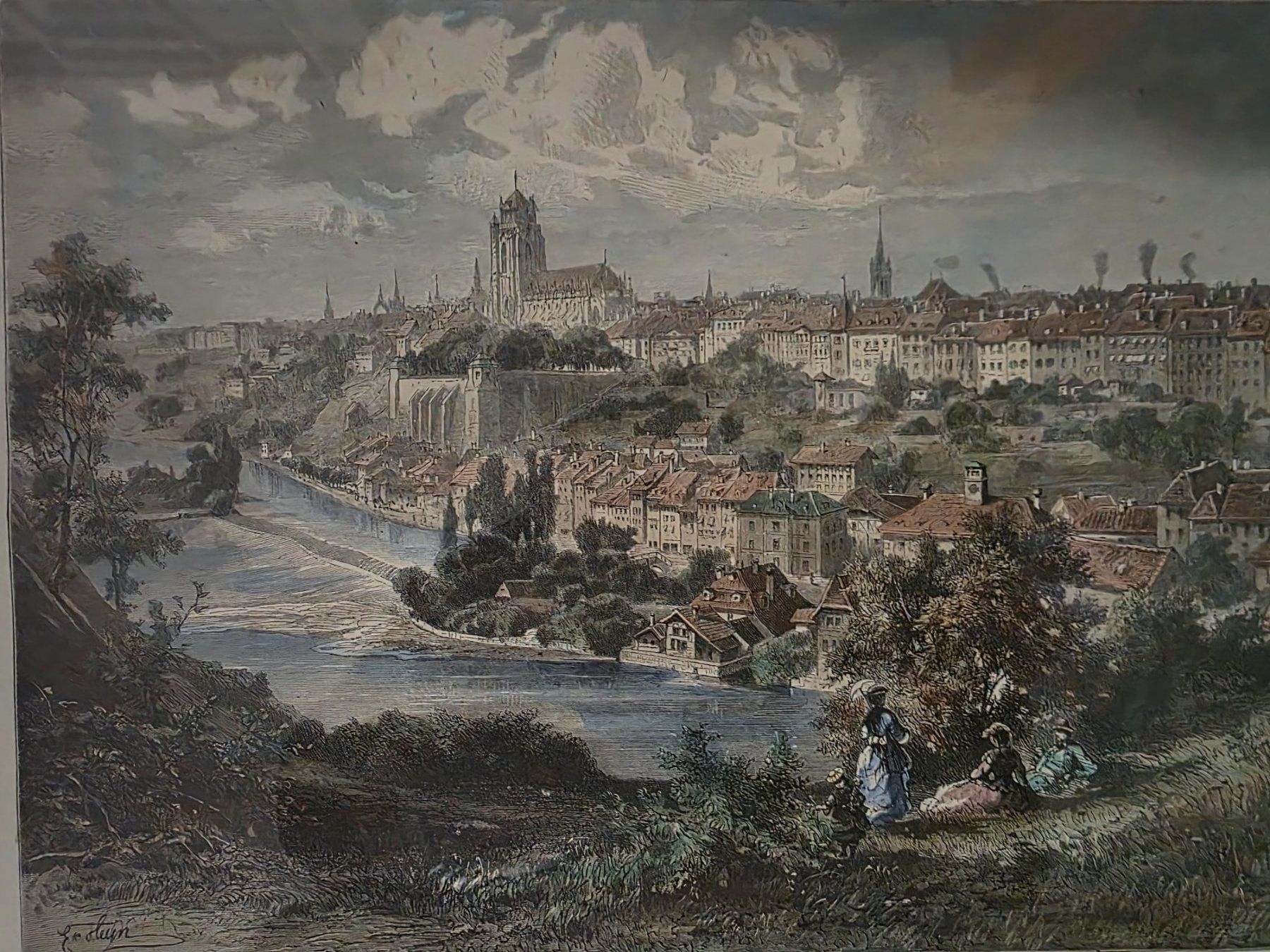 Incisioni: Holz Stich Xylografie ca. 1880 -  Bern – Usato da Walterswil BE venduto da Lonitti