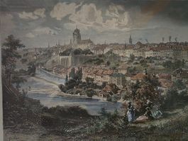 Holz Stich Xylografie ca. 1880 -  Bern