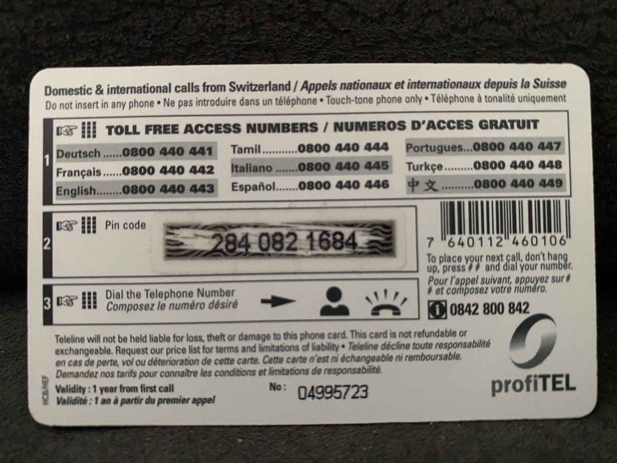 Cartes de téléphone: Teleline – D'occasion à Lausanne par babacard10 1