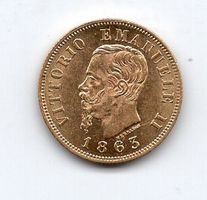 (2445) Italien, 10 Lire 1863, Prooflike