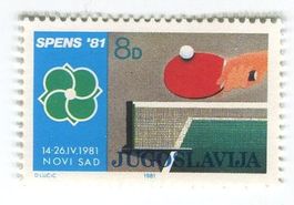 Briefmarke "Tischtennis". Jugoslawien.