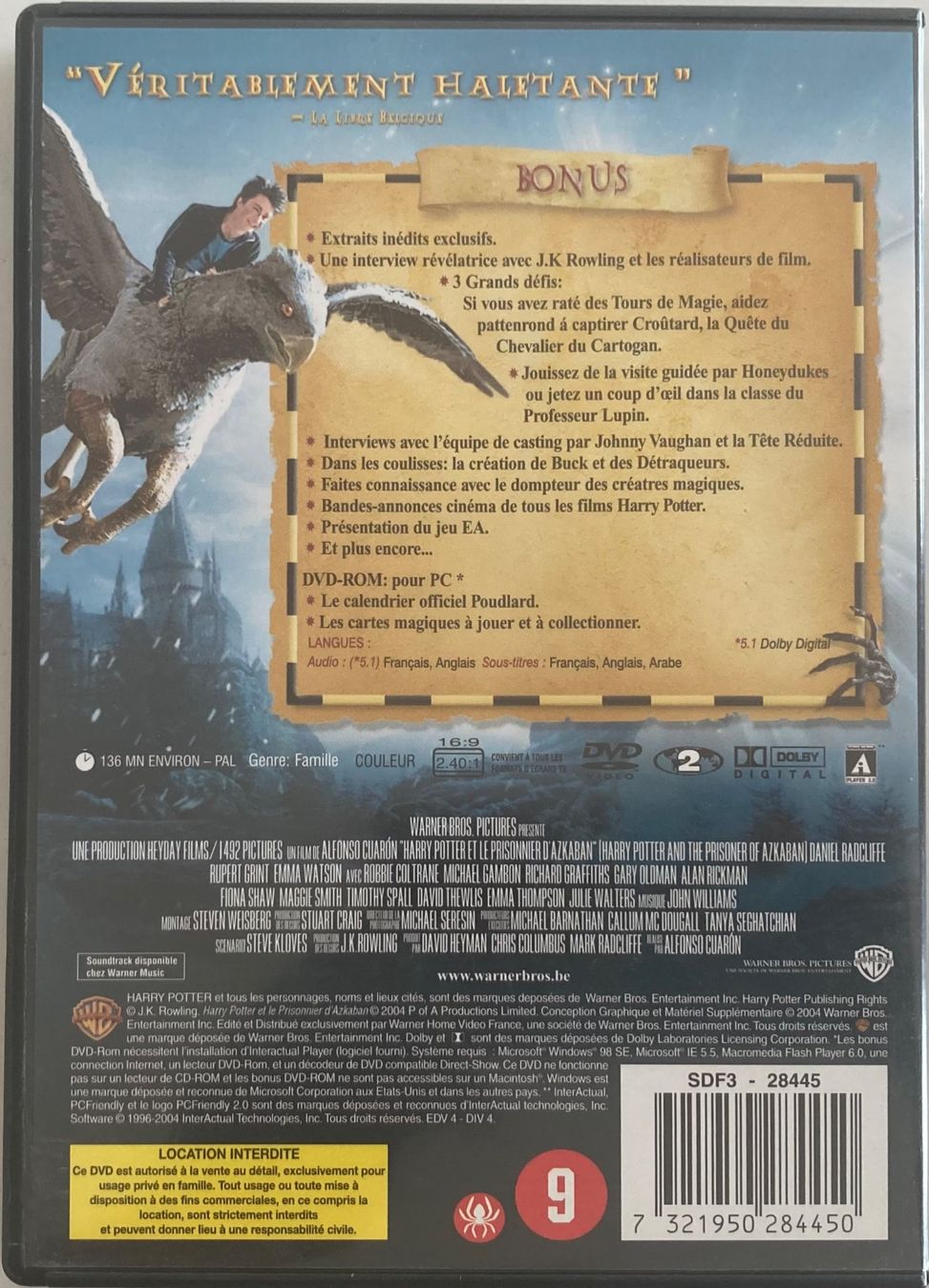 Tutti i DVDs: HARRY POTTER ET LE PRISONNIER D'AZKABAN – Usato da Poliez-Pittet venduto da Newtown-Records 1