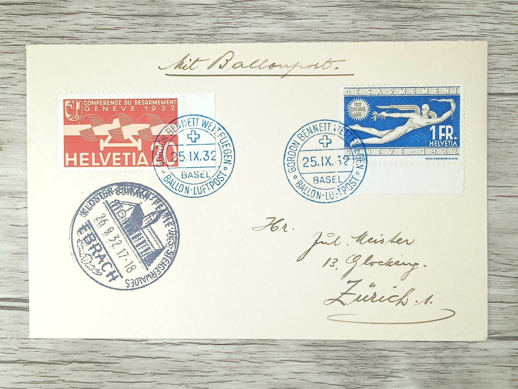 Tutti i francobolli: TR12 Enveloppe + Timbre Suisse 1932 – Usato da Cousset venduto da Patrick_Collections